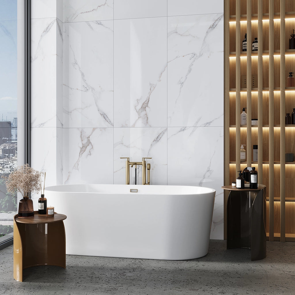 SlimTile Roseville Polished Marble Waterproof Wall Cladding | Tile Club