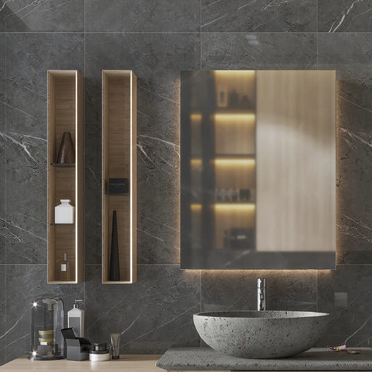SlimTile Zellwood Polished Marble Waterproof Wall Cladding Bathroom Wall