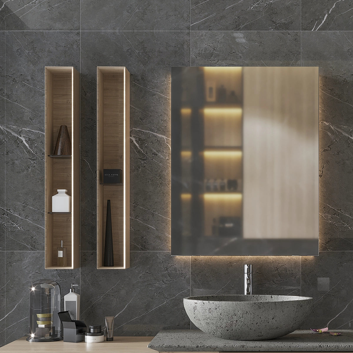 SlimTile Zellwood Polished Marble Waterproof Wall Cladding Bathroom Wall