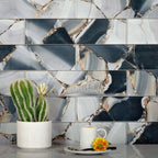 Smoky Quartz Geode Glass Tile Backsplash