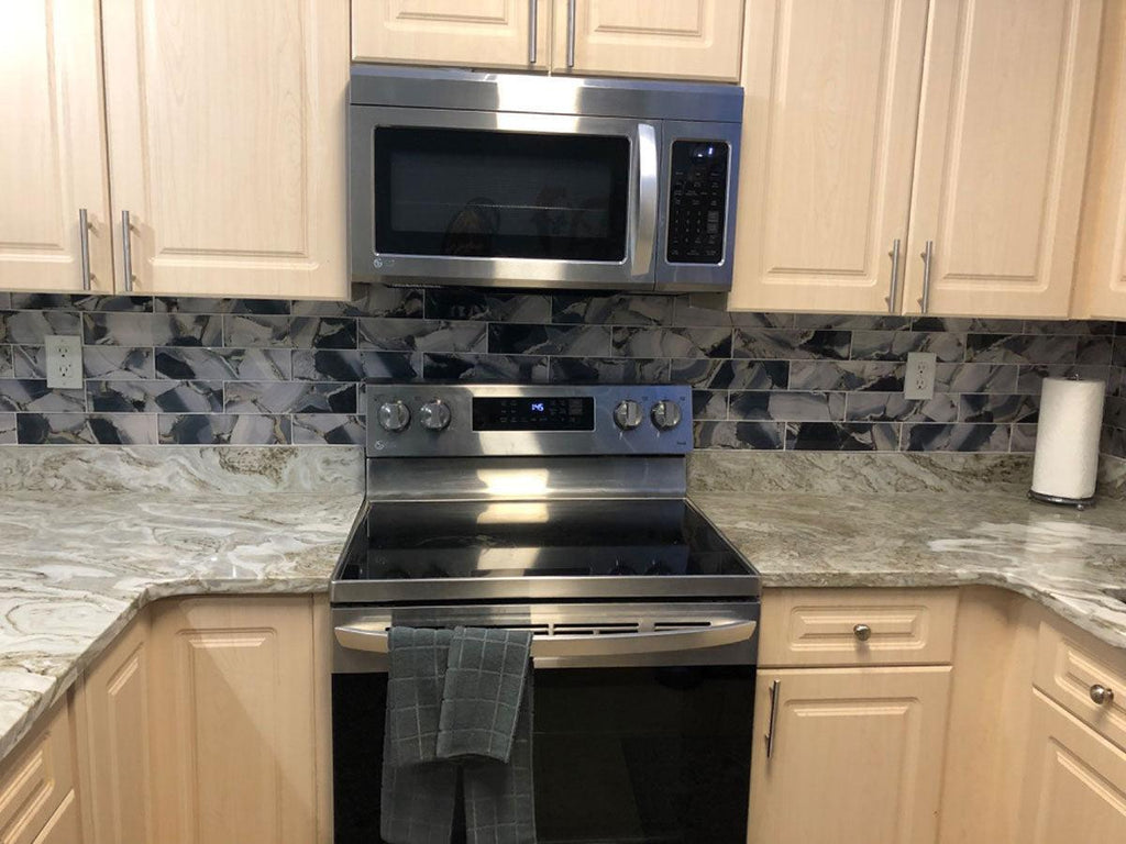 3" x 12" Smoky Quartz Geode Glass Tile | Tile Club