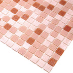 Soft Rose Mixed Squares Glass Tile | Tile Club