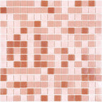 Soft Rose Mixed Squares Glass Tile