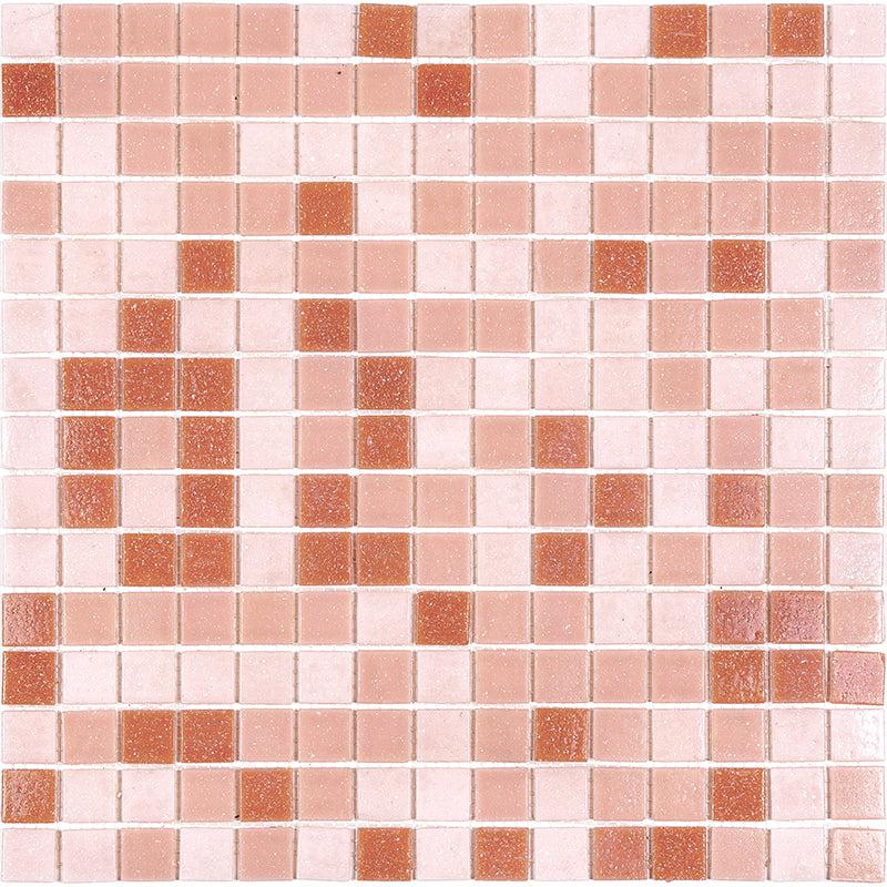 Soft Rose Mixed Squares Glass Tile