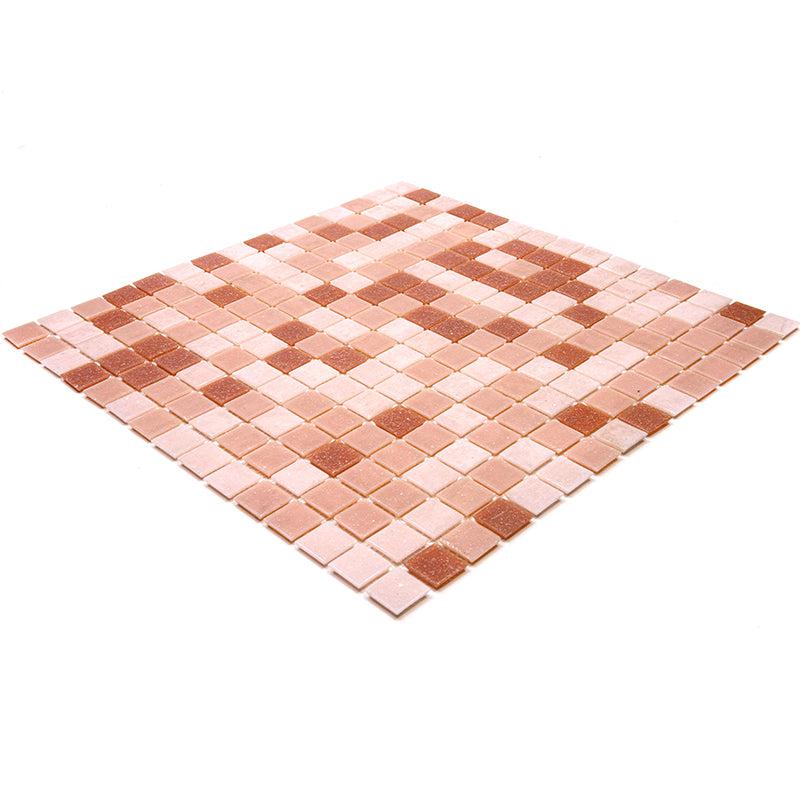Soft Rose Mixed Squares Glass Tile | Tile Club