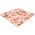 Soft Rose Mixed Squares Glass Tile | Tile Club