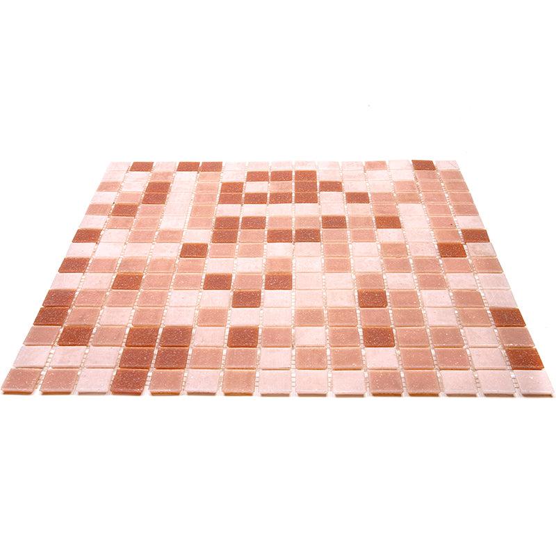 Soft Rose Mixed Squares Glass Tile | Pastel Backsplash, Wall Tiles