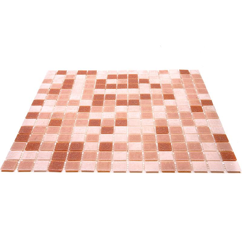 Soft Rose Mixed Squares Glass Tile