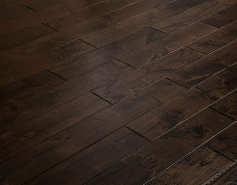 Hand Scraped Dark Brown Maple Solid Wood | Tile Club