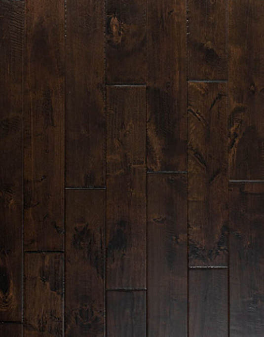 Hand Scraped Dark Brown Maple Solid Wood | Tile Club