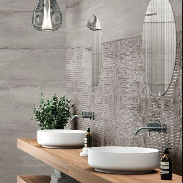 Decorative Gray Ceramic Tiles for a Stunning Modern Bathroom Wall