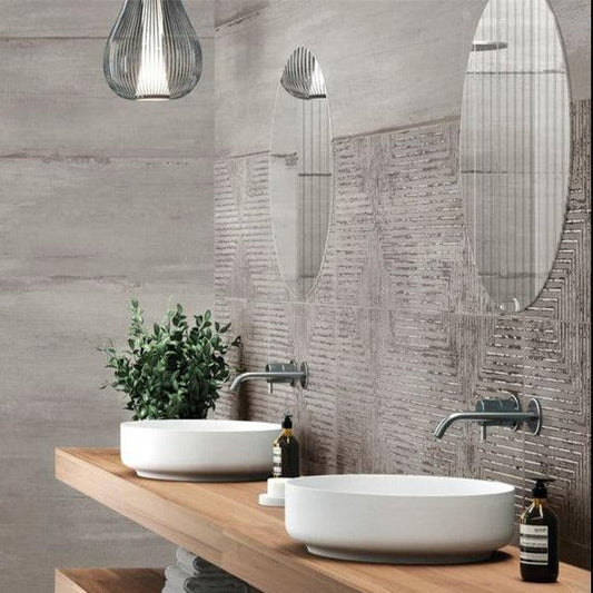 Decorative Gray Ceramic Tiles for a Stunning Modern Bathroom Wall