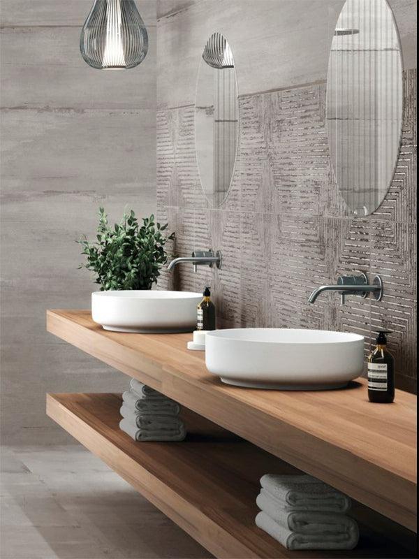Decorative Gray Ceramic Tiles for a Stunning Modern Bathroom Wall