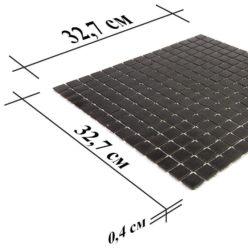 Space Black Squares Glass Pool Tile | Tile Club