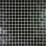Space Black Glossy Squares Glass Pool Tile