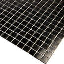 Space Black Squares Glass Pool Tile | Tile Club