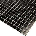 Space Black Squares Glass Pool Tile | Tile Club