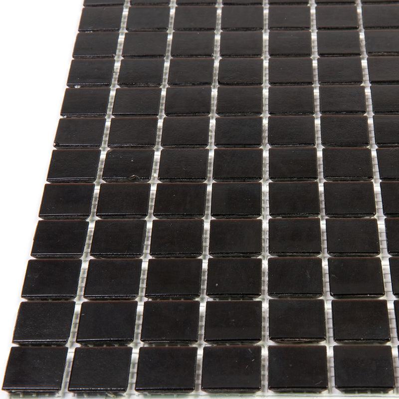 Space Black Squares Glass Pool Tile