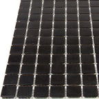 Space Black Squares Glass Pool Tile | Tile Club