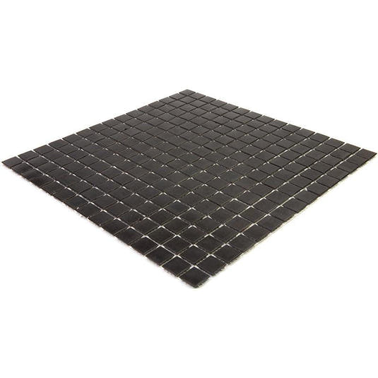 Space Black Squares Glass Pool Tile | Tile Club