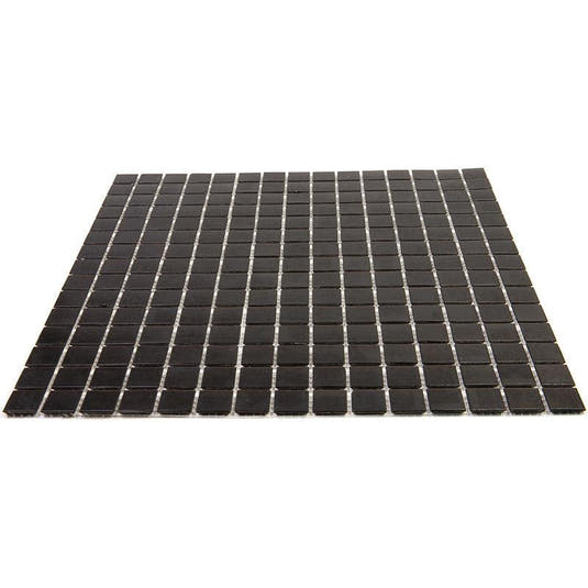 Space Black Squares Glass Pool Tile | Tile Club