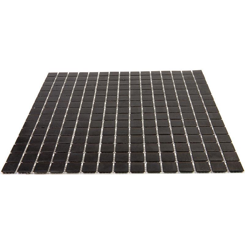 Space Black Squares Glass Pool Tile | Tile Club