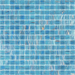 Sparkling Classic Blue and Gold Mixed Squares Glass Pool Tile Sample