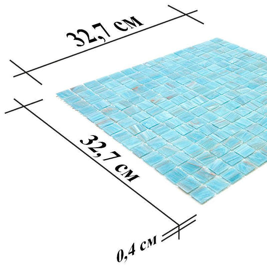 Sparkling Bright Blue & Gold Mixed Squares Glass Pool Tile | Tile Club