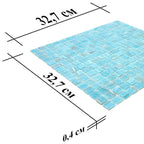 Sparkling Bright Blue & Gold Mixed Squares Glass Pool Tile | Tile Club