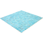 Sparkling Bright Blue & Gold Mixed Squares Glass Pool Tile | Tile Club