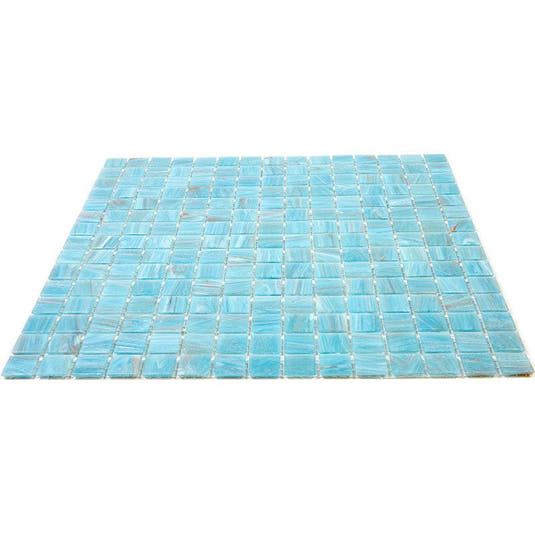 Sparkling Bright Blue & Gold Mixed Squares Glass Pool Tile | Tile Club