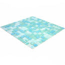 Sparkling Pool Blue Mixed Squares Glass Tile | Tile Club