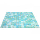 Sparkling Pool Blue Mixed Squares Glass Tile | Tile Club