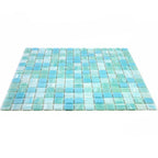 Sparkling Pool Blue Mixed Squares Glass Tile | Tile Club
