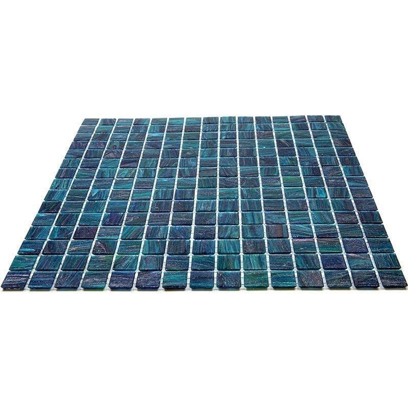Sparkly Midnight Teal Squares Glass Pool Tile | Tile Club