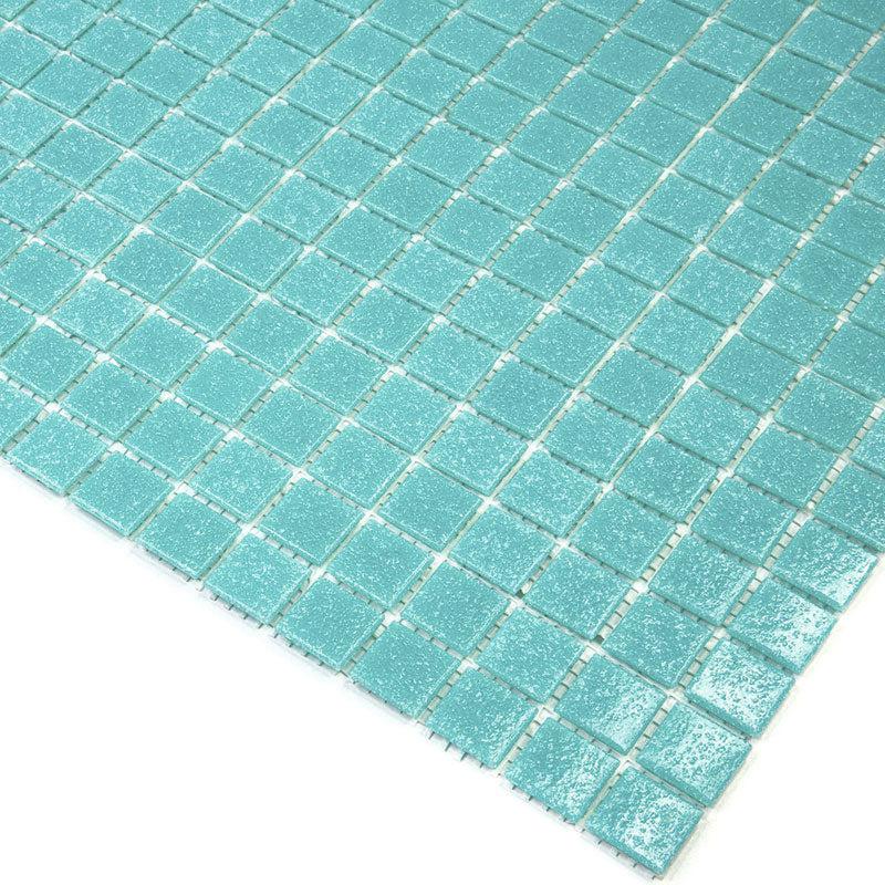 Specked Beach Blue Squares Glass Pool Tile