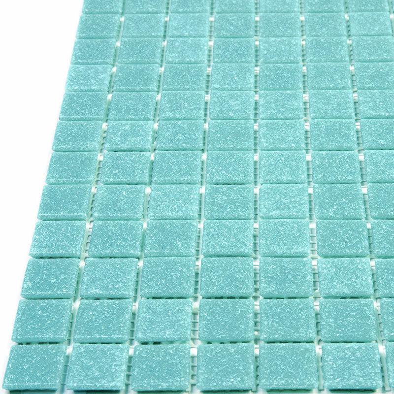 Specked Beach Blue Squares Glass Pool Tile