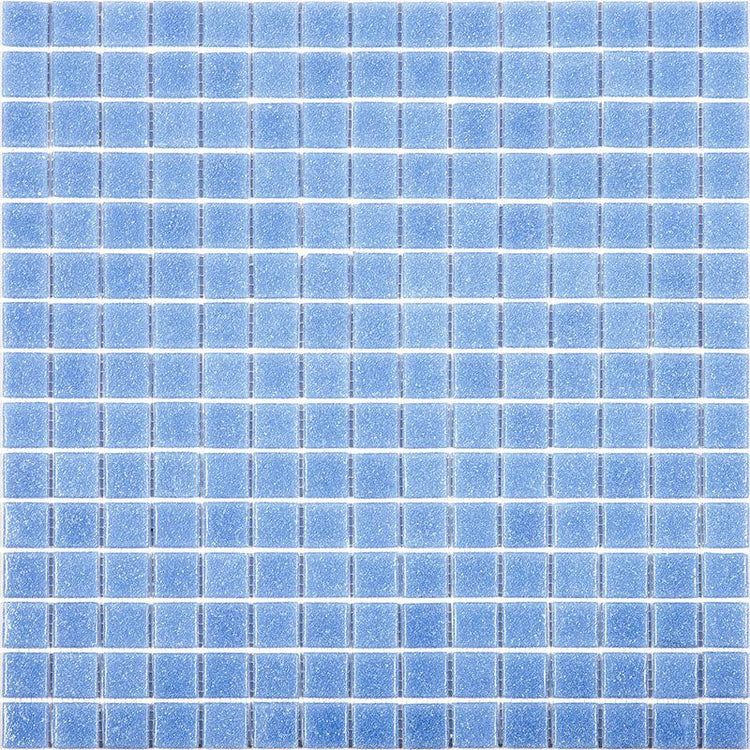 Speckled Periwinkle Blue Squares Glass Pool Tile