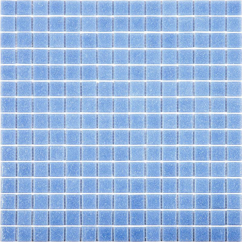 Speckled Periwinkle Blue Squares Glass Pool Tile Sample