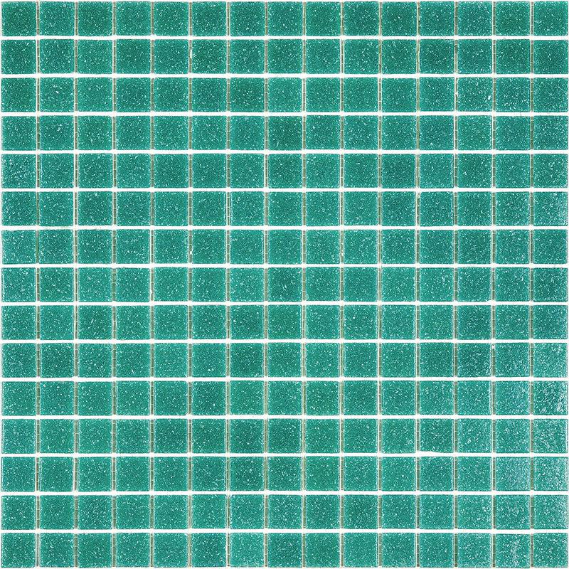 Speckled Jade Green Squares Glass Pool Tile Sample