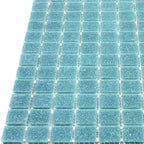 Speckled Turquoise Squares Glass Pool Tile | Tile Club