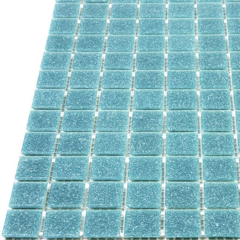 Speckled Turquoise Squares Glass Pool Tile | Tile Club