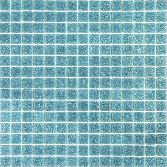 Speckled Turquoise Squares Glass Pool Tile