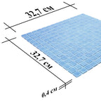 Speckled Periwinkle Blue Squares Glass Pool Tile | Tile Club