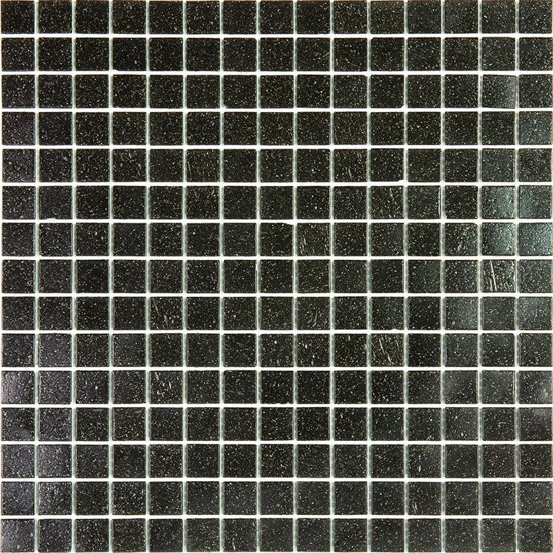 Speckled Black Squares Glass Pool Tile Sample