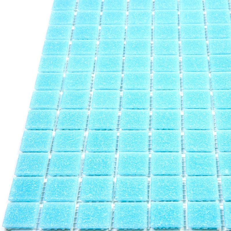 Speckled Blue Squares Glass Pool Tile