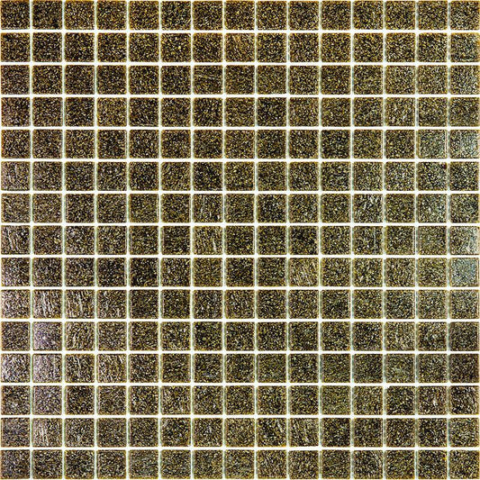 Speckled Caramel Squares Glass Pool Tile