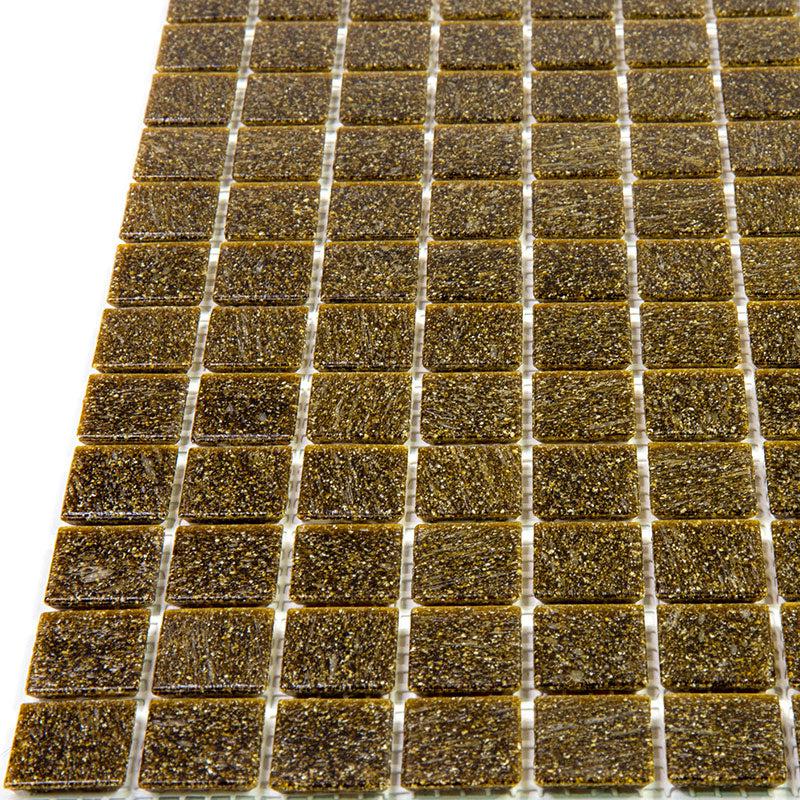 Speckled Caramel Squares Glass Pool Tile