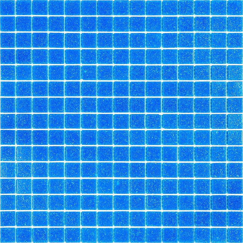 Speckled Cobalt Blue Squares Glass Pool Tile Sample