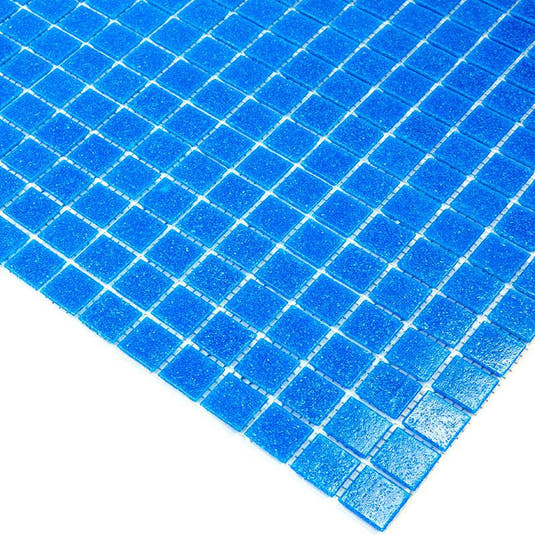 Speckled Cobalt Blue Squares Glass Pool Tile | Tile Club